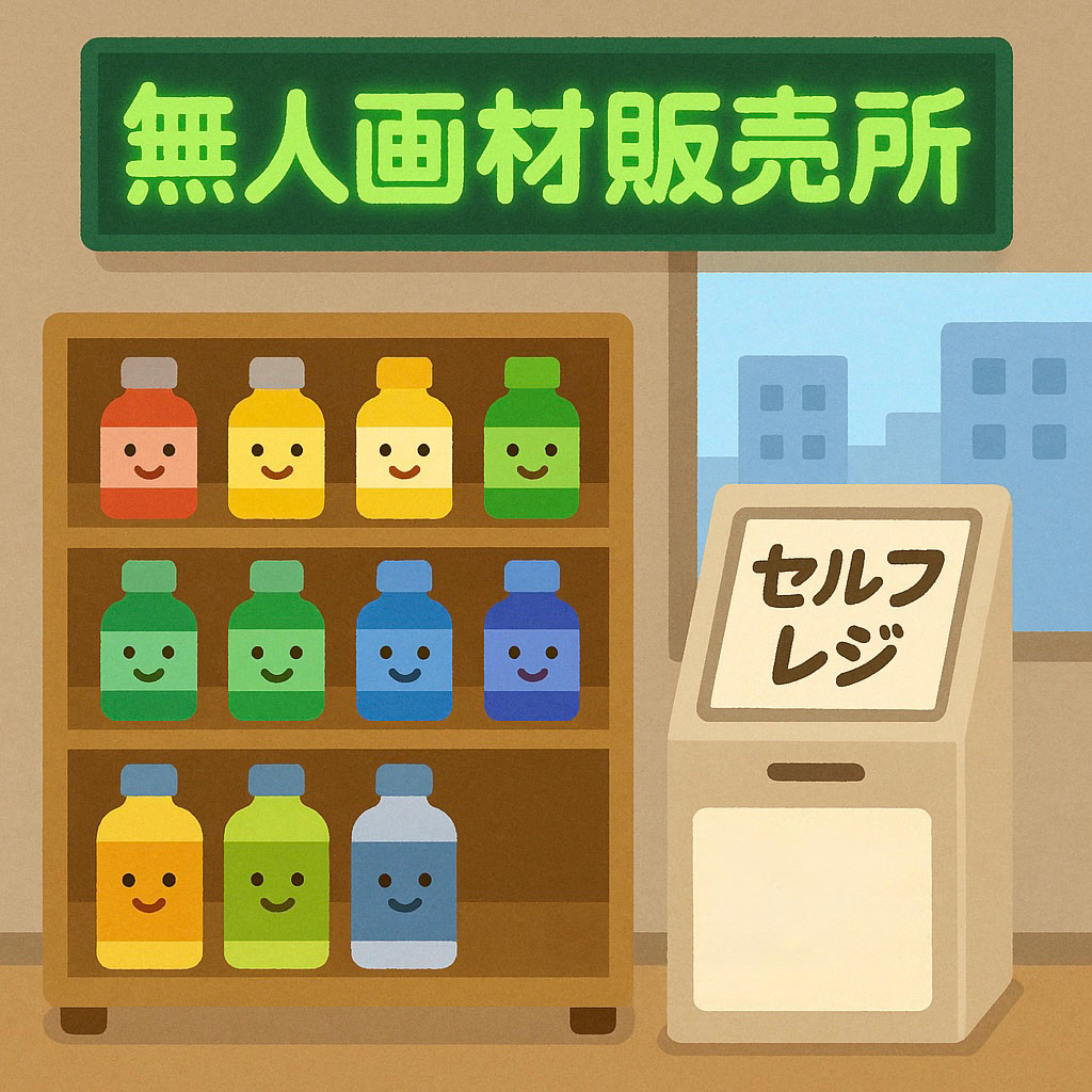 画材の無人販売所（イメージ）